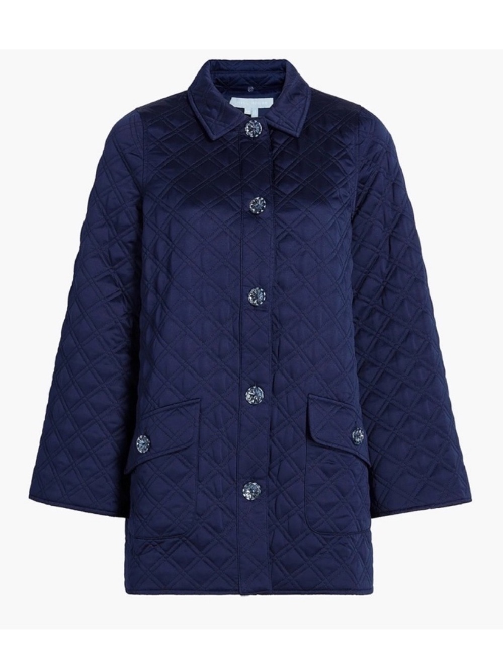 Hill House Navy Duvet Quilted Coat Size XS